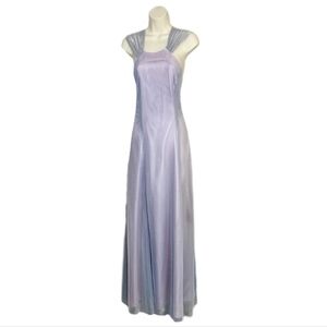 Nadine Dress Vintage 90s Mesh Overlay Maxi Blue Size 9